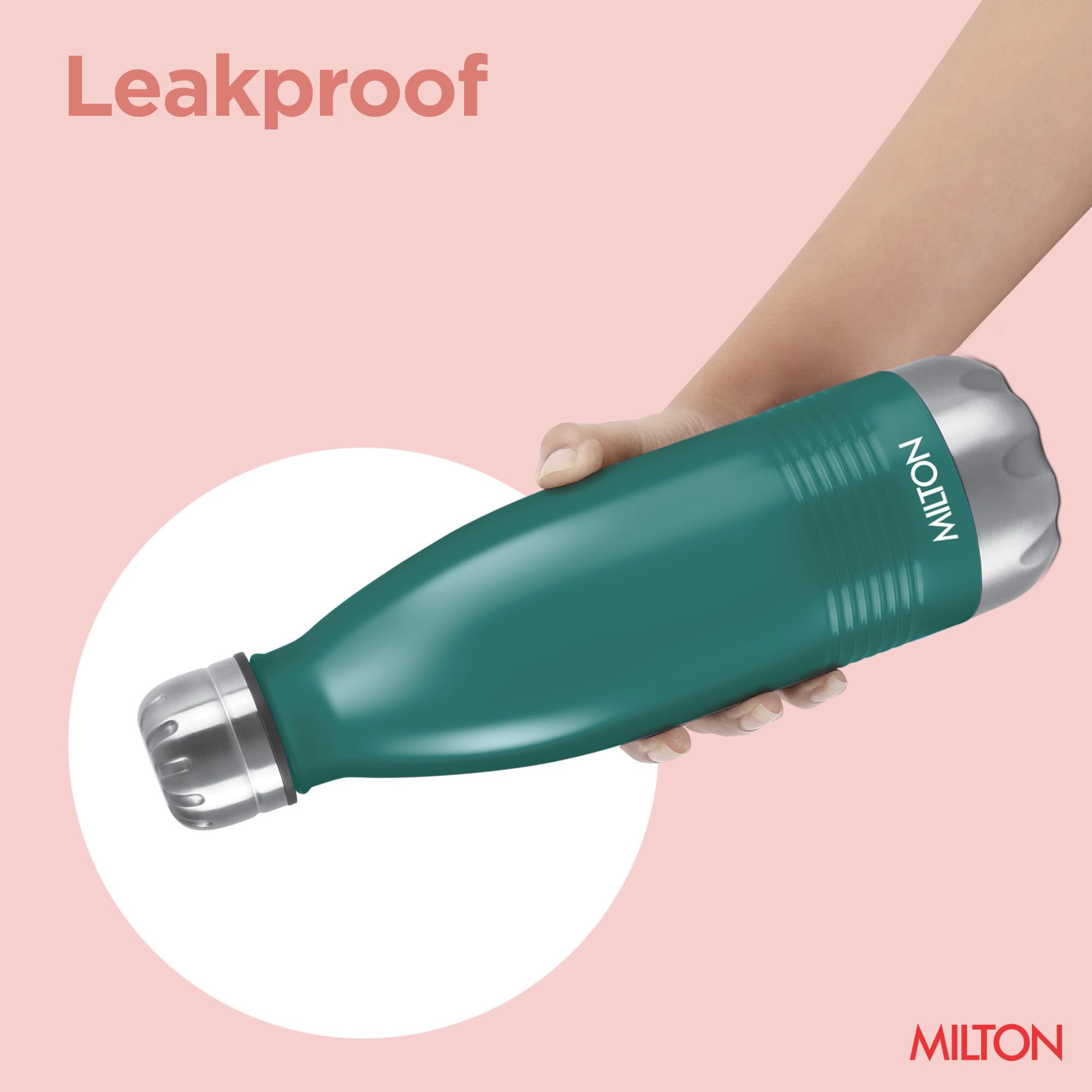 Milton Duo DLX 1000 Thermosteel Bottle, 1000 ml Water Bottles, 24 Hours Hot and Cold, Easy to Carry, Easy Grip, Rust Proof, Tea, Coffee, Office, Travel Bottle, Matt Green — Amazon image 5