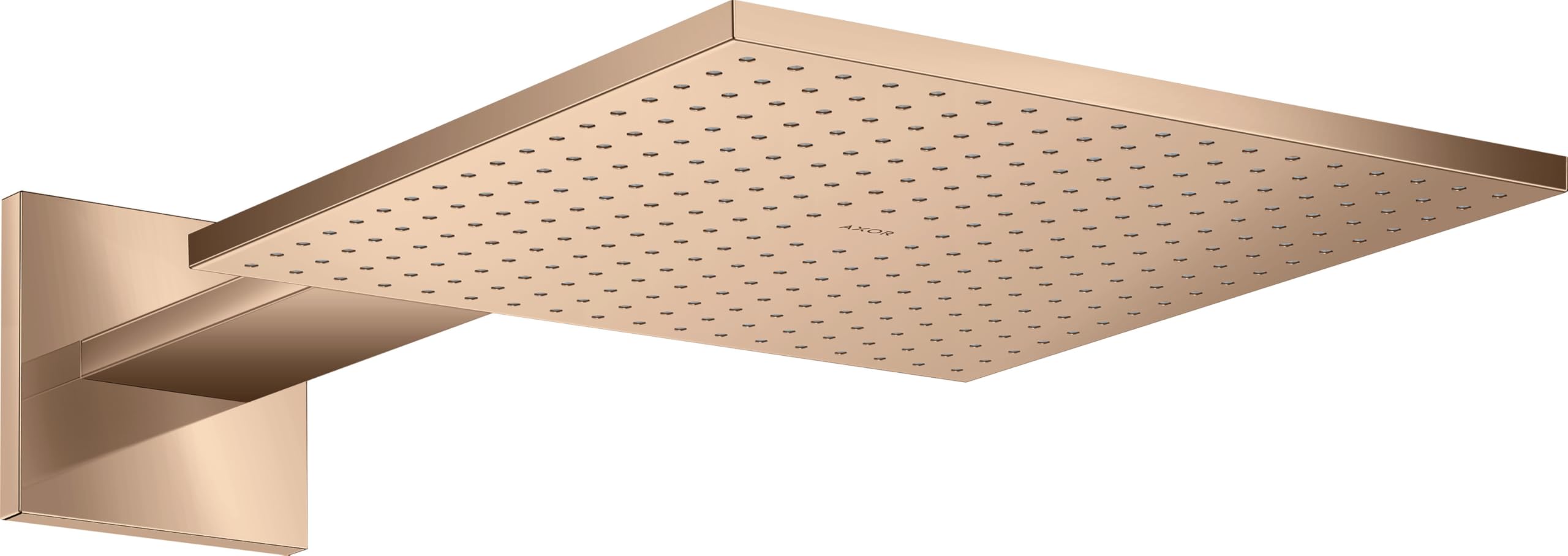 hansgrohe AXOR ShowerSolutions de ducha mural 300/300 2jet, conexión a la pared, brazo de ducha 450 mm, 35318300, Color: Polished Red Gold