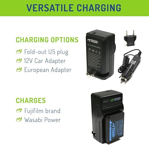 Miniatura 6 de Wasabi Power Batería (paquete de 3) y cargador para Fujifilm NP-W126 y HS50EXR, X-T100, X-T200, X100F, X100V, X-A10, X-E2S, X-E3, X-E4, X-Pro2,