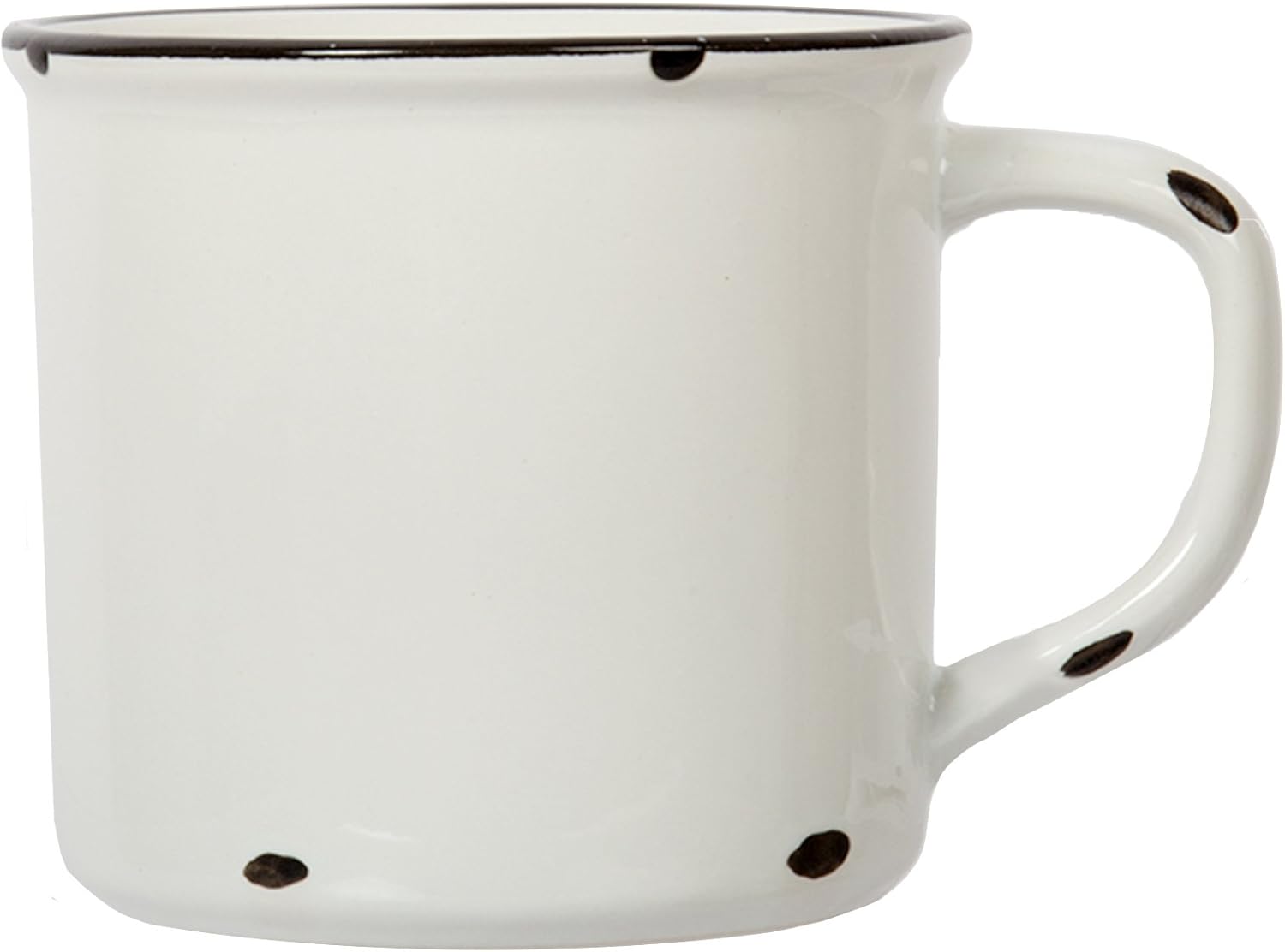 Luciano Housewares Beautiful Distressed Coffee, 15.2 oz, Set of 4 Enamel Mug Set, White (65920-WHDF-4)