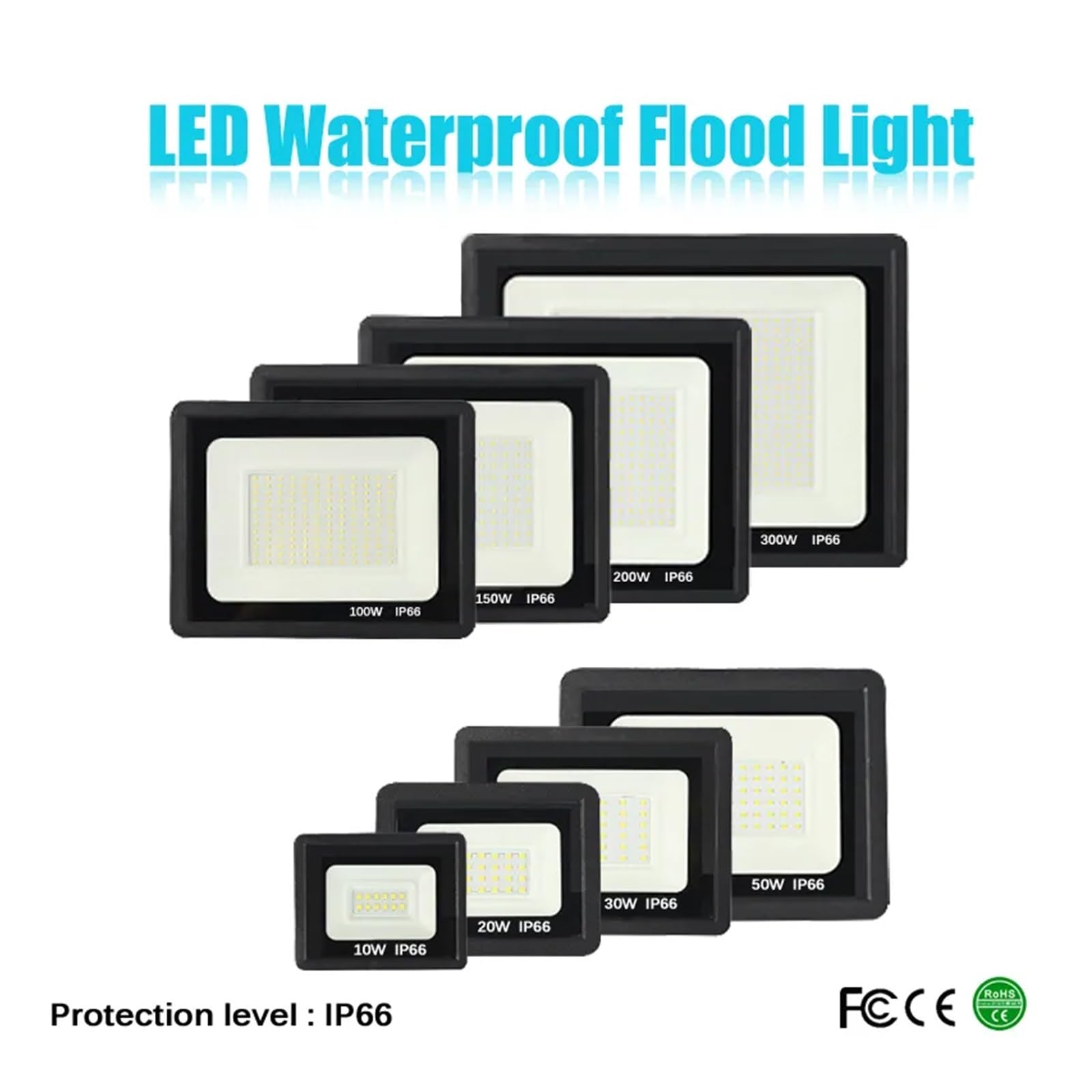 Reflektor Led Zewnętrzne Wodoodporne Oświetlenie Światło Powodziowe Podwórko Domowe Światło Powodziowe Reflektor Oświetleniowy dla Ogrodu(6000 K,200W)