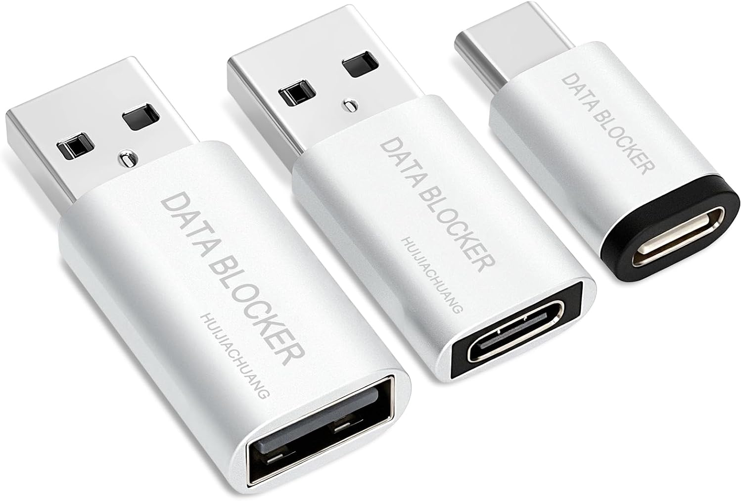 USB C Data Blocker and USB A Data Blocker 3 Pack, Only for Charge, Protect Against Juice Jacking, Refuse Hacking for Safe Charging for Mobile Phone, Pad and More Type C & Type A Device