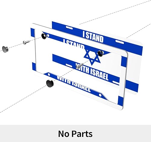 Miniatura 8 de I Stand with Israel - Cubierta de aluminio decorativa personalizada para placa de matrícula de 12.3 x 6.3 pulgadas (4 agujeros)