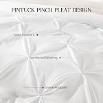 Andency Ensemble de Comforter Reine Blanc(90x90Inch), 3 pièces de literie mignon Pinch Pleat & Ensembles pour lit Queen, Soft Lightweight Fluffy Down Ensemble de lits Alternative Toutes saisons