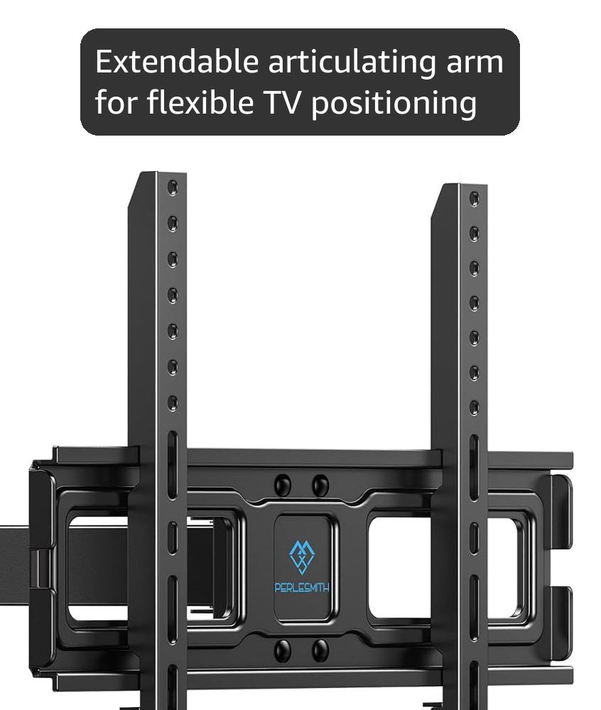 PERLESMITH TV Wall Mount for 26-65 inch TVs up to 70 lbs, Full Motion TV Mount Bracket with Swivel, Tilt, Level Adjustment, Corner Mount with Articulating Arm, Max VESA 400x400mm, PSMFK7
