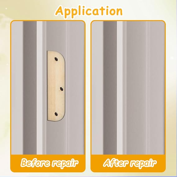 Taiyin 8 Pack 3.5 Inch Door Hinge Repair Covers Wooden Plate Hole Filler