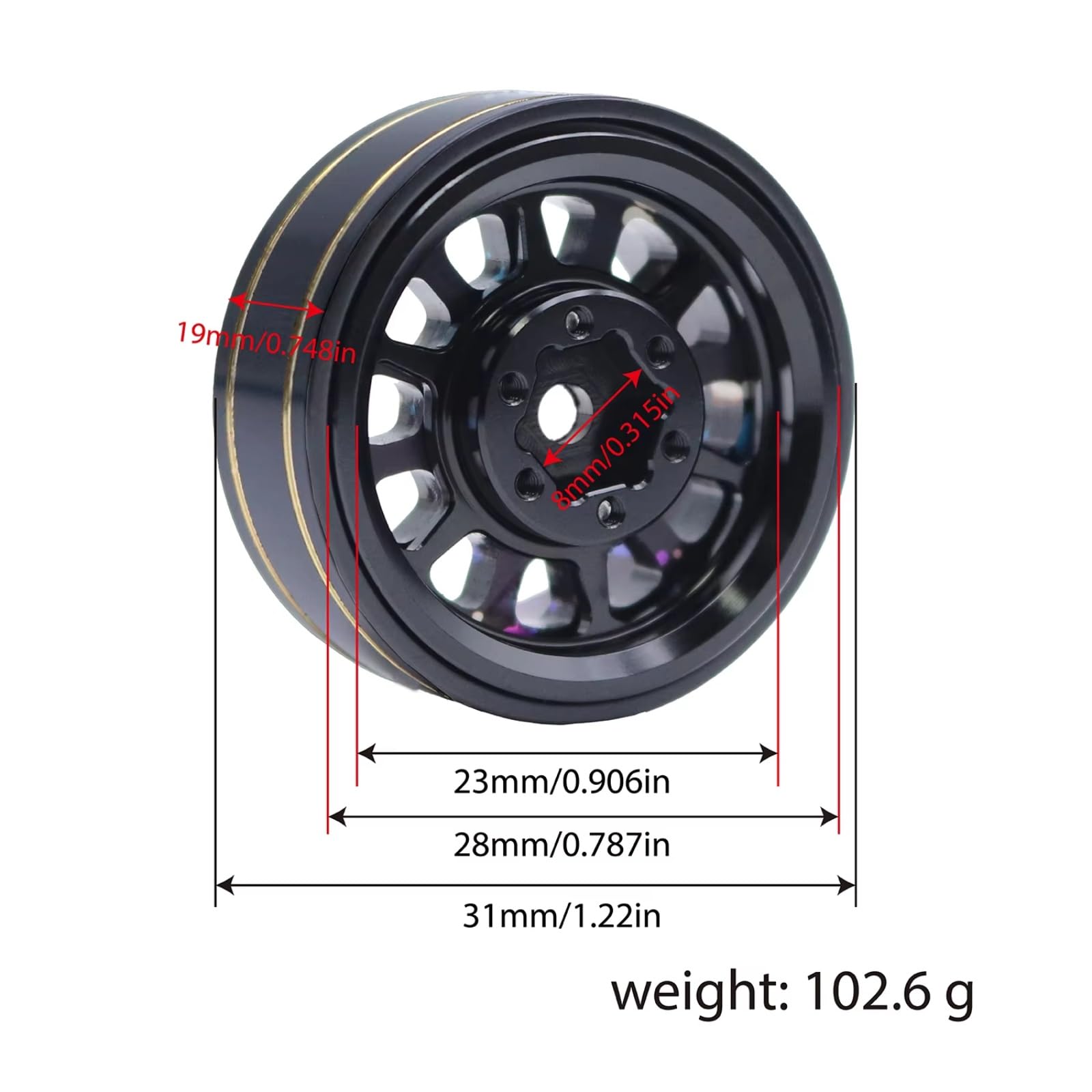 1. Llantas Alumbres para TRX4M para SCX24 para FCX24 1/18 1/24 RC | RC Car Upgrade llantas aleación CG inferior ajuste presión fácil instalación Reparación decoracione Repuesto