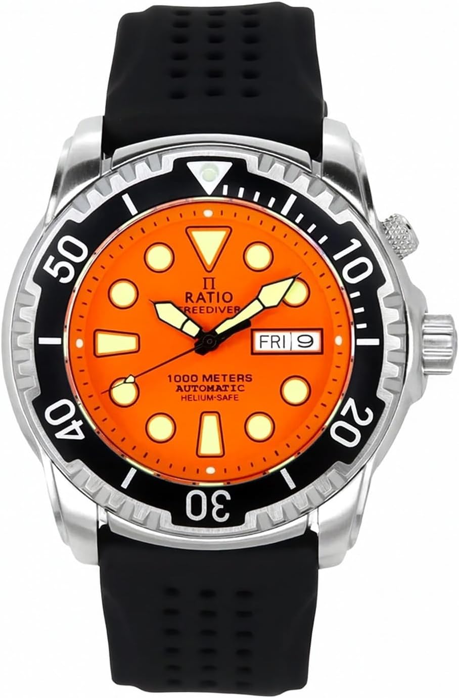 RATIO FreeDiver Helium-Safe Dive Watch Sapphire Crystal Automatic Diver Watch 1000M Water Resistant Diving Watch for Men