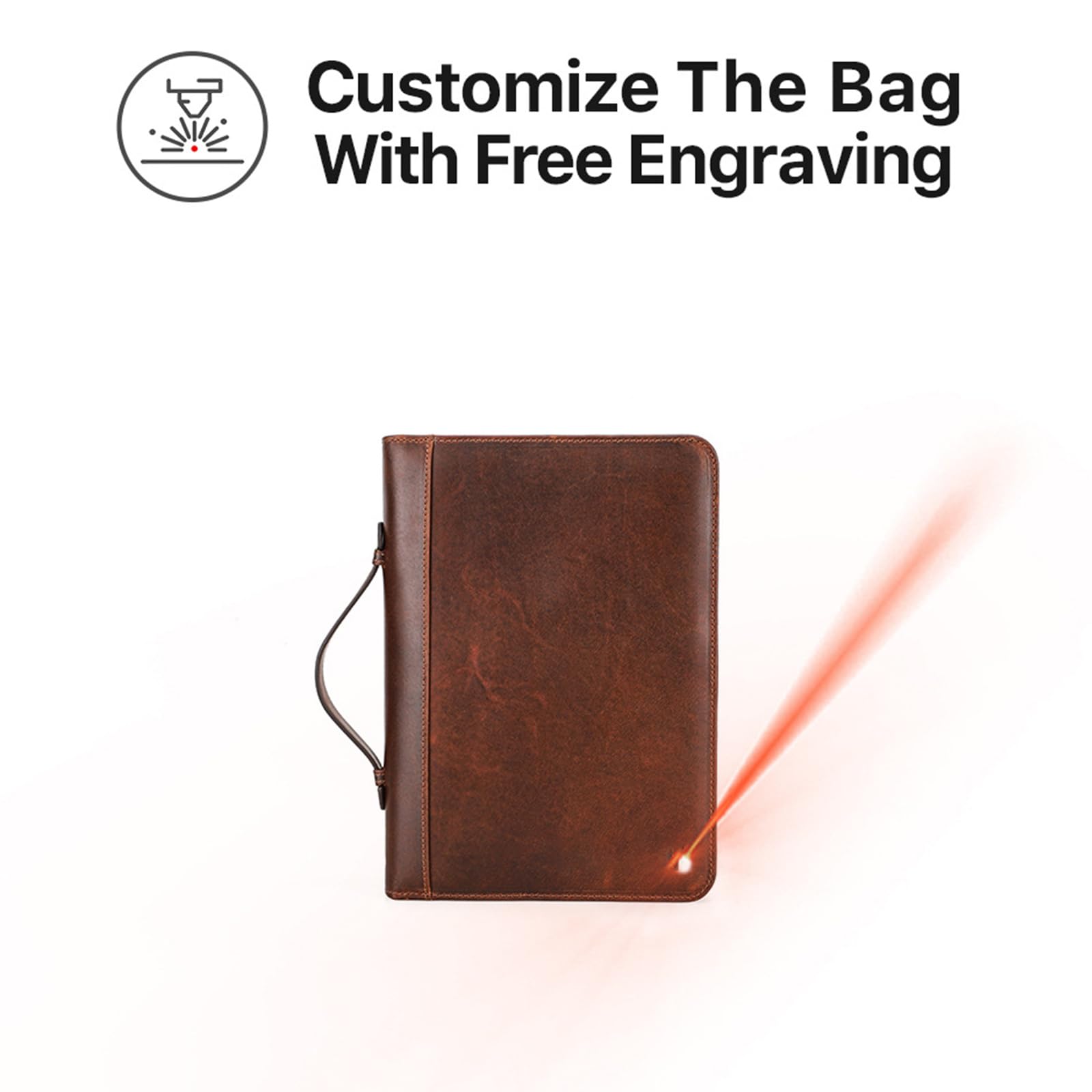Funda para cuaderno para escribir notas, reuniones de negocios con cierre de cremallera, soporte para bolígrafo, bolsillo frontal, y correa para la muñeca, funda para cuaderno con cremallera de