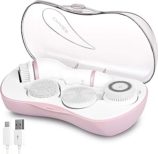 Rechargeable Facial Cleansing Spin Brush Set with 4 Exfoliation Brush Heads - Waterproof Face Spa System by CNAIER - Face ...
