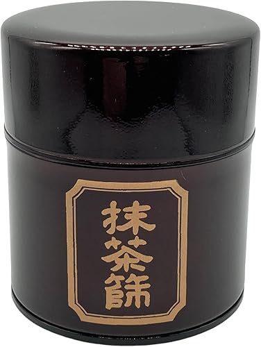 Miniatura 7 de Contenedor de lata matcha con tamiz de malla y cuchara recipiente de polvo matcha capacidad de té de 53 onzas fabricado en Japón negro