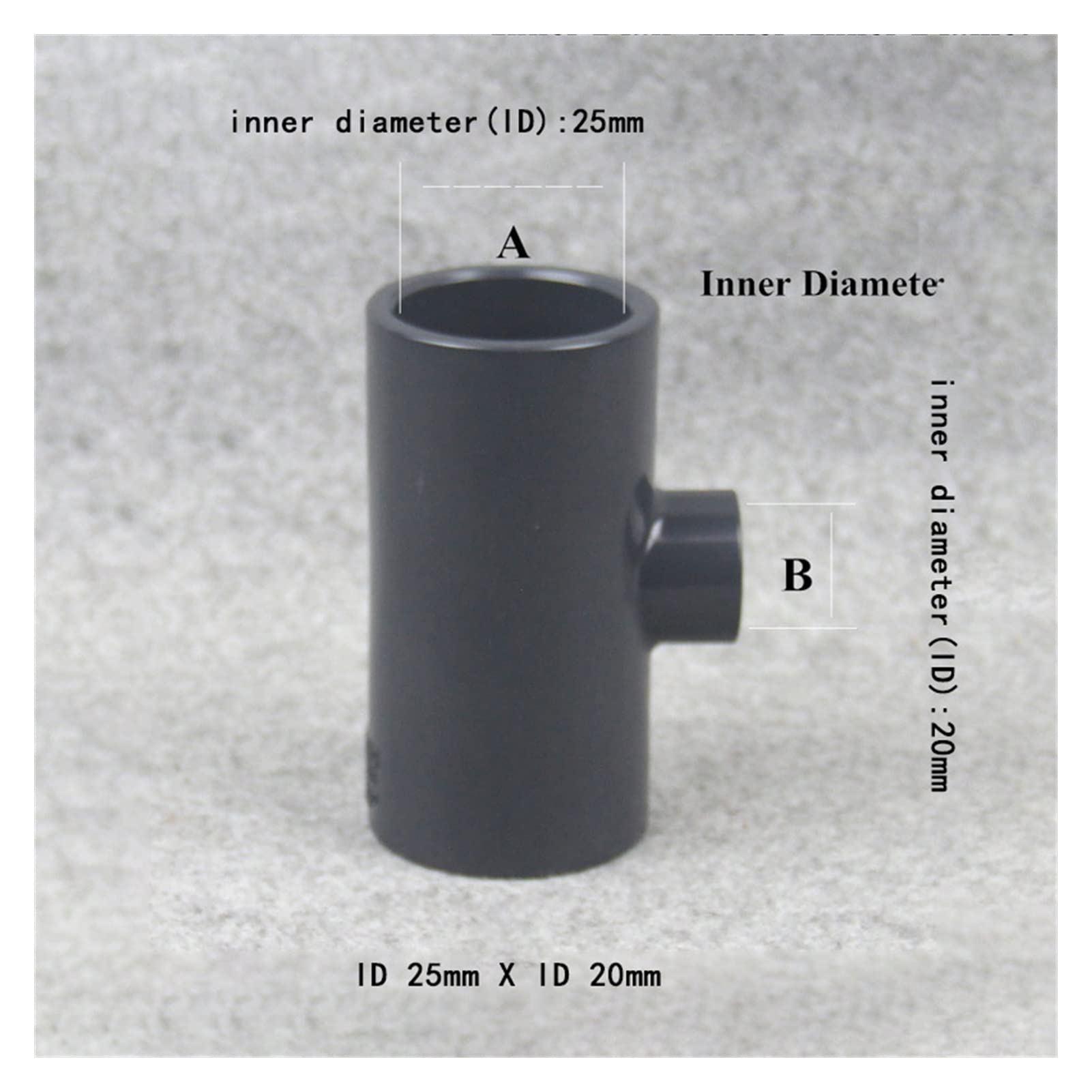 HMTE Accesorios de tubería de Agua de plástico UPVC en T de Diferentes diámetros 1 Pieza (Color : 1 Pcs, Thread Specification : ID 50 X ID40mm) (1 Pcs ID 50 X ID32mm)