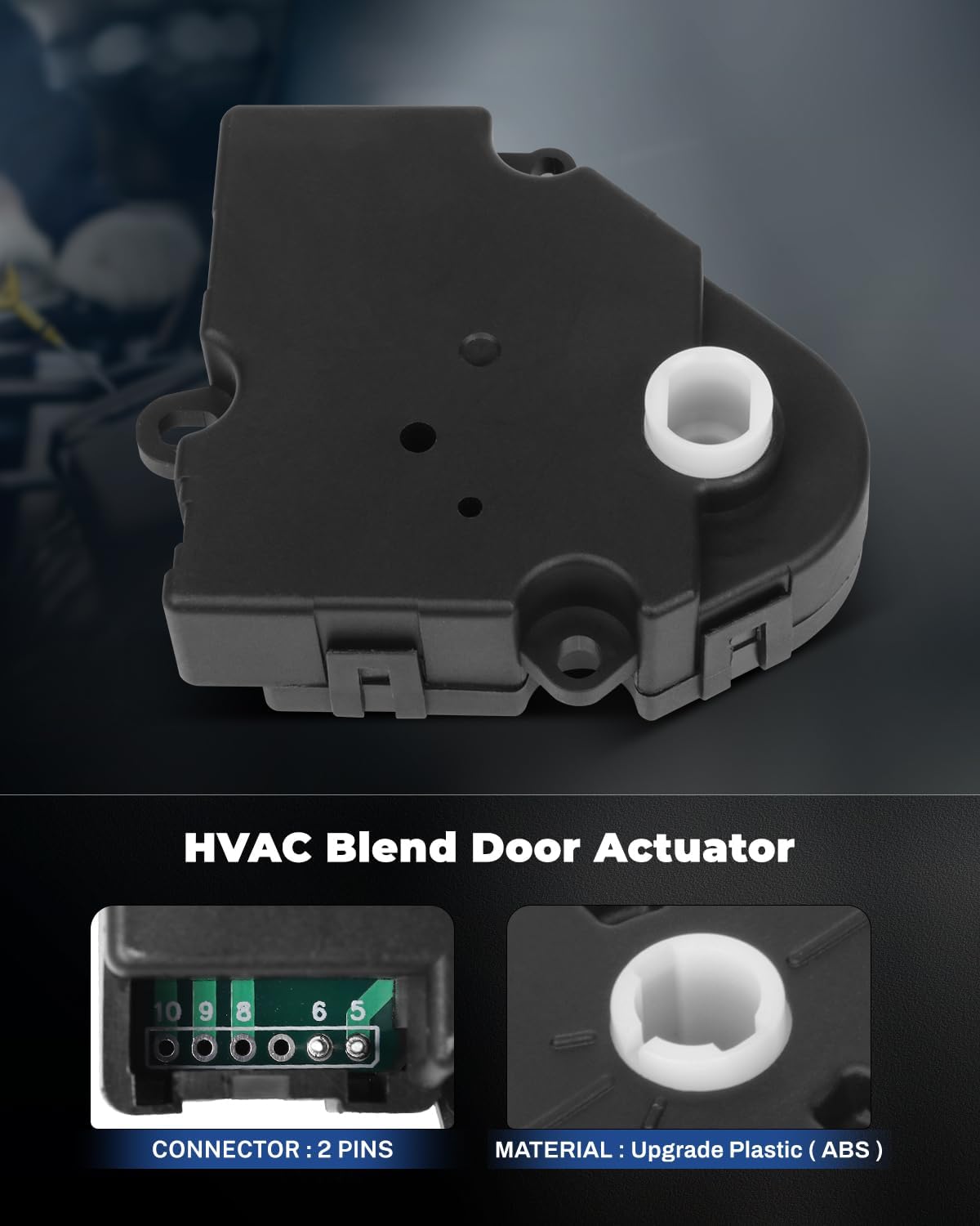 LUJUNTEC Blend Door Actuator Replaces 604-103 Replacement For 1991-2002 for Chevy 1991-2002 for GMC 2011-2016 for Volvo 2000-2001 for Volvo, Air Door Actuator, HVAC Blend Control Actuator