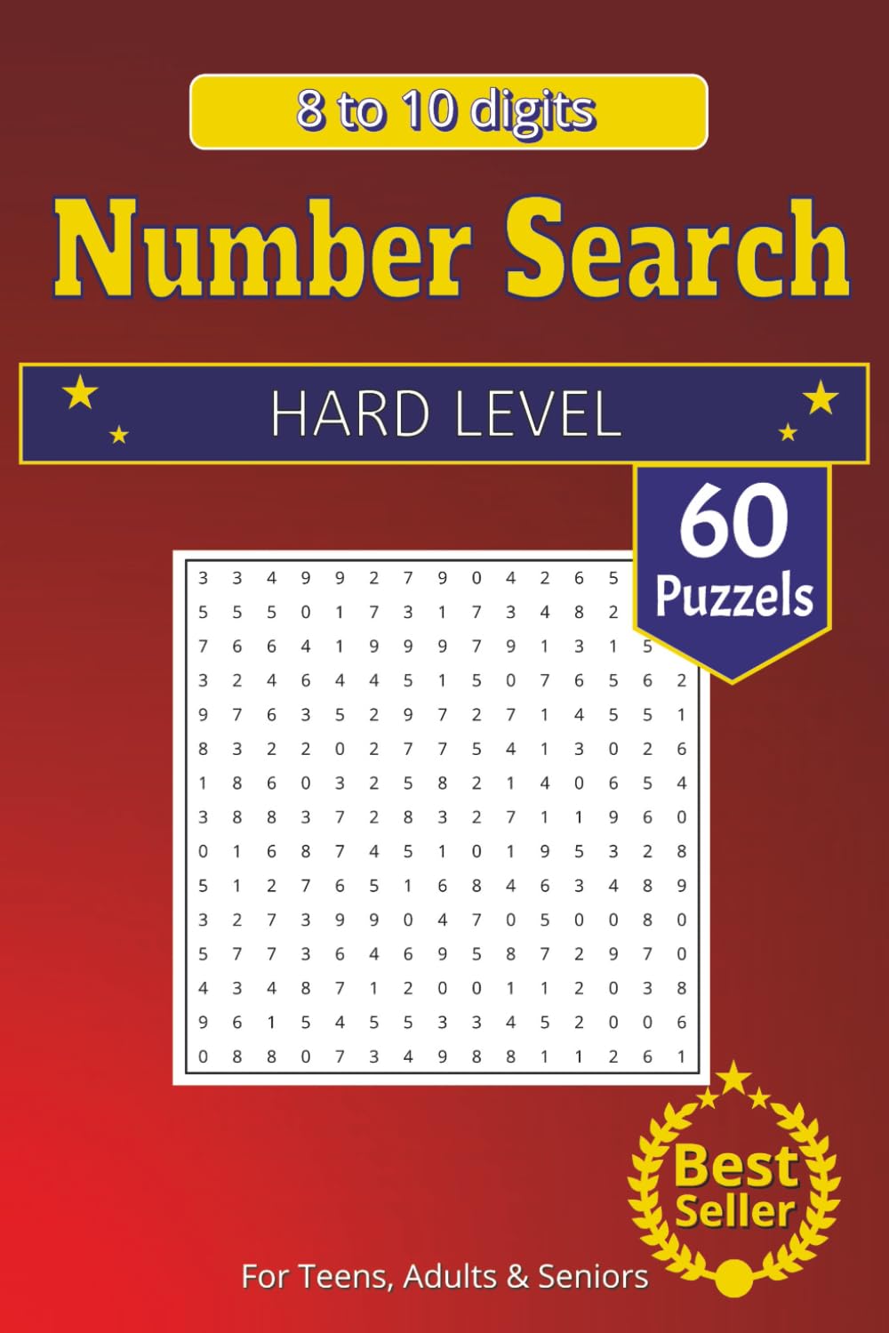 Numbers Search Puzzle Book: 60 Puzzles with 1000 Numbers to Find | Solutions included | Enjoyment and Brain Fitness in one
