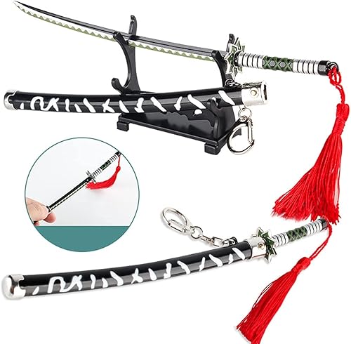 Miniatura 6 de Llavero de espada de anime, mini llavero japonés Katana Samurai, regalo para fanáticos de armas pequeñas