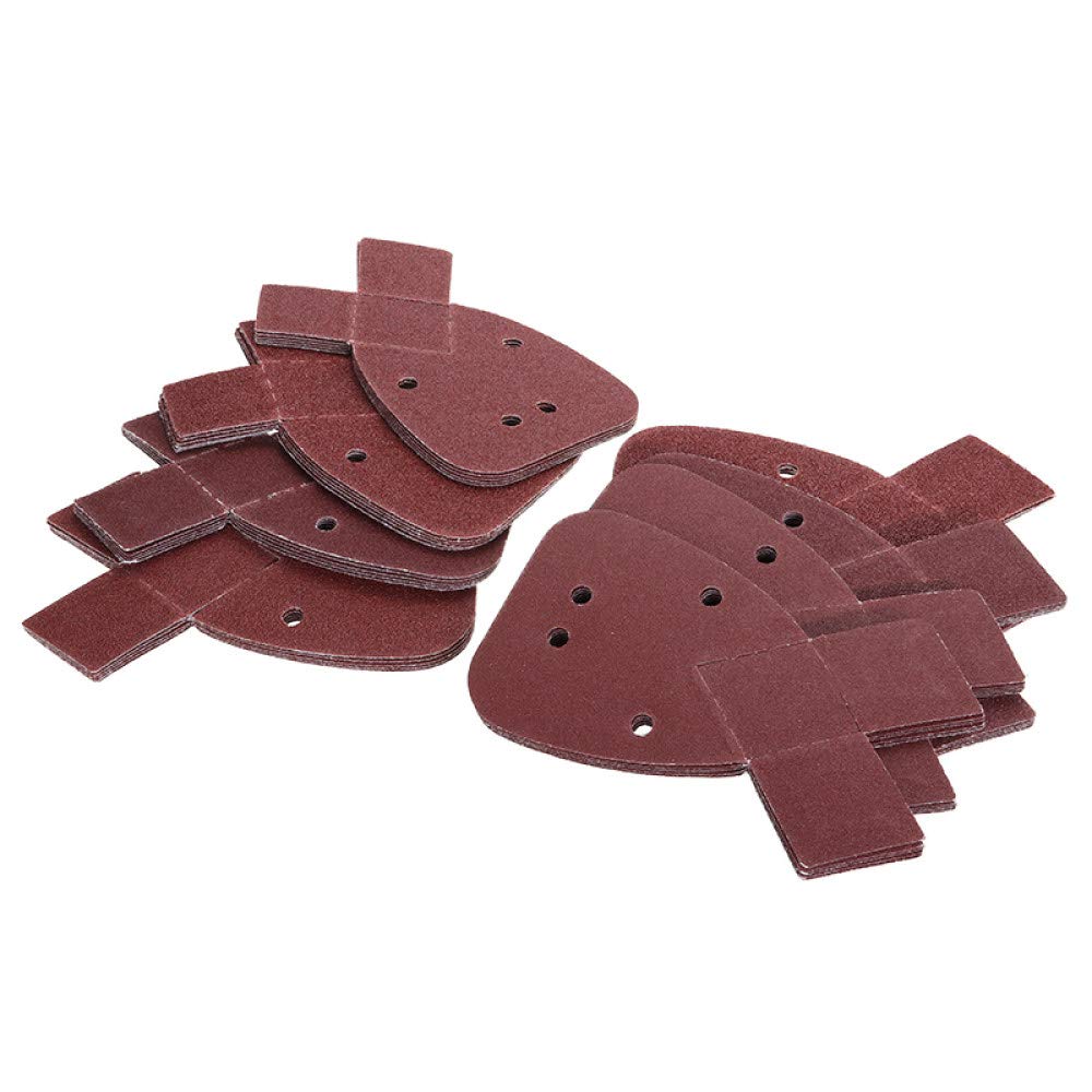 Juego de 40 piezas de papel de lija de 40/60/80/120 granos de lija para ratones, almohadillas para lijar, papel de lija para lijadora negra, herramientas para el hogar, como se muestra