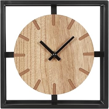 Vintage Black Table Clock on Stand | Decorative Desk and Shelf Clock, Rustic Mantel Clock, Farmhouse Clock, Non-Ticking Silent
