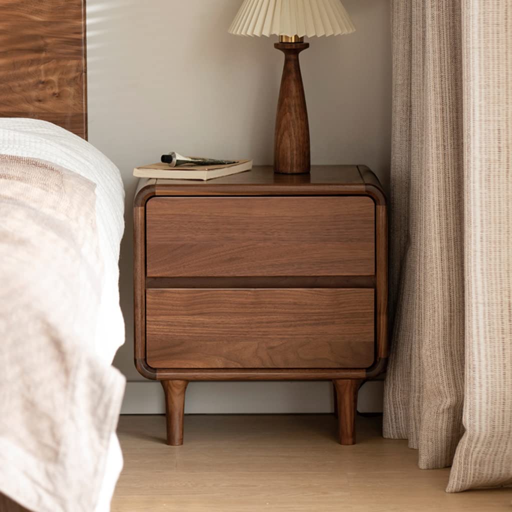 INUUXLG Nightstands Home Creative Retro Bedside Table Double Sliding Drawer Storage Cabinet Bedroom Locker Living Room Sofa Side Cabinet Nightstand Side Table ()