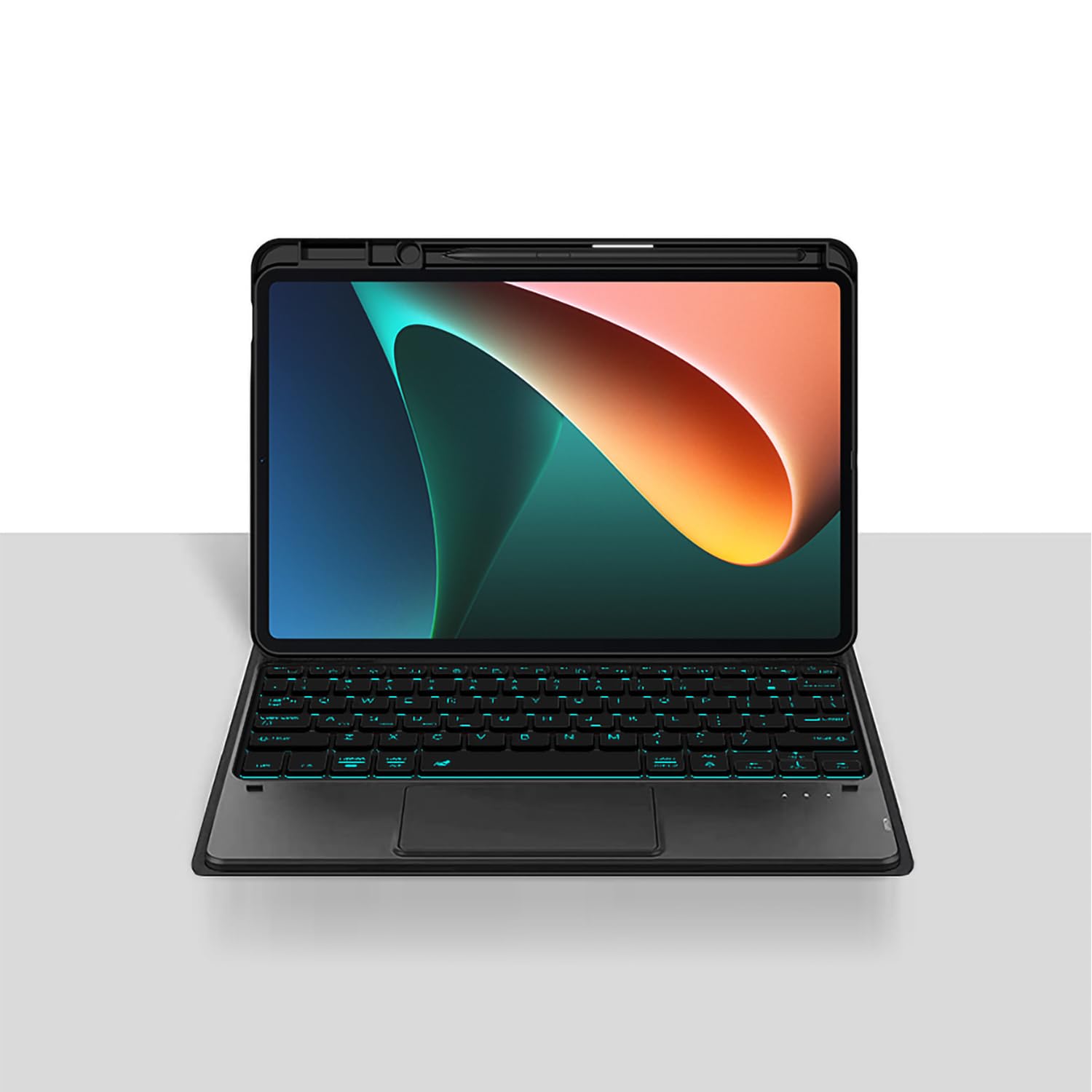 Etui z Klawiaturą do Xiaomi Mi Pad 6/6 Pro 11" 2023, 7 Kolorów Podświetlenia, Magnetyczna Odłączana Klawiatura Bezprzewodowa z Uchwytem Na Rysik S Pen