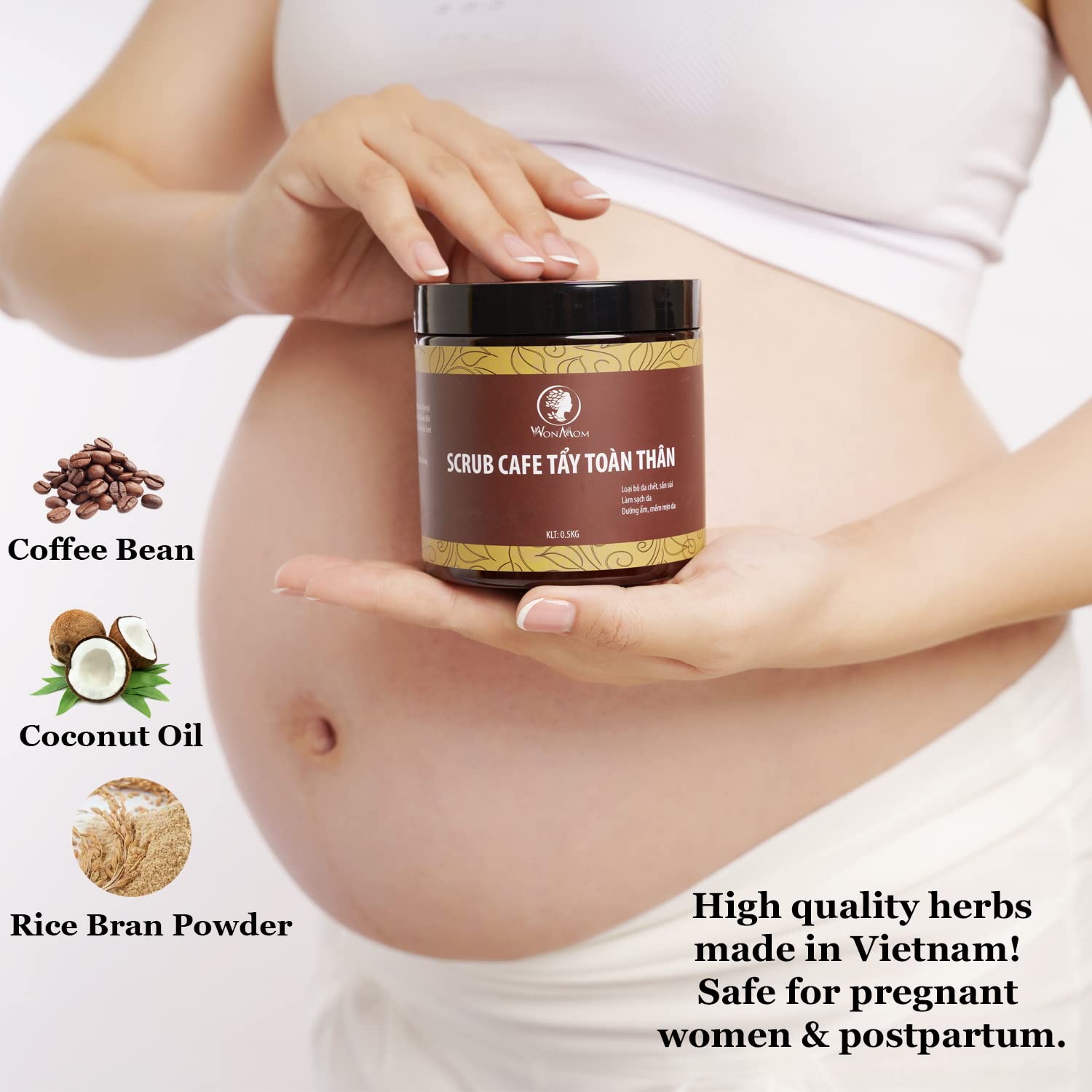 Coffee Body Scrub, Made in Vietnam (17.6oz) - Image 3