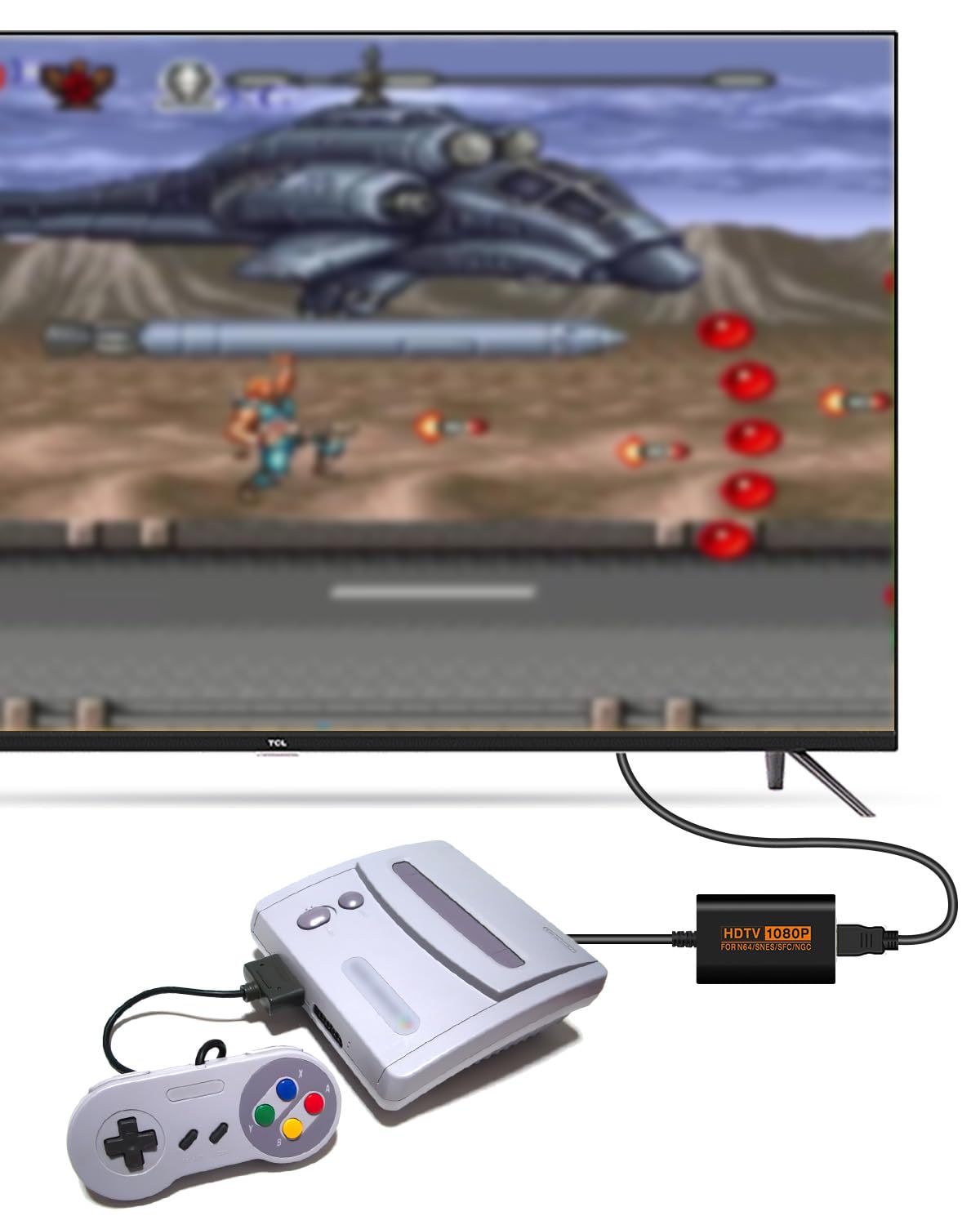Sehawei Adattatore N64 a HDMI,Convertitore SNES/SFC/NGC a HDMI Adattatore video-audio 1080P compatibile con N64/Snes/SFC/NGC Console