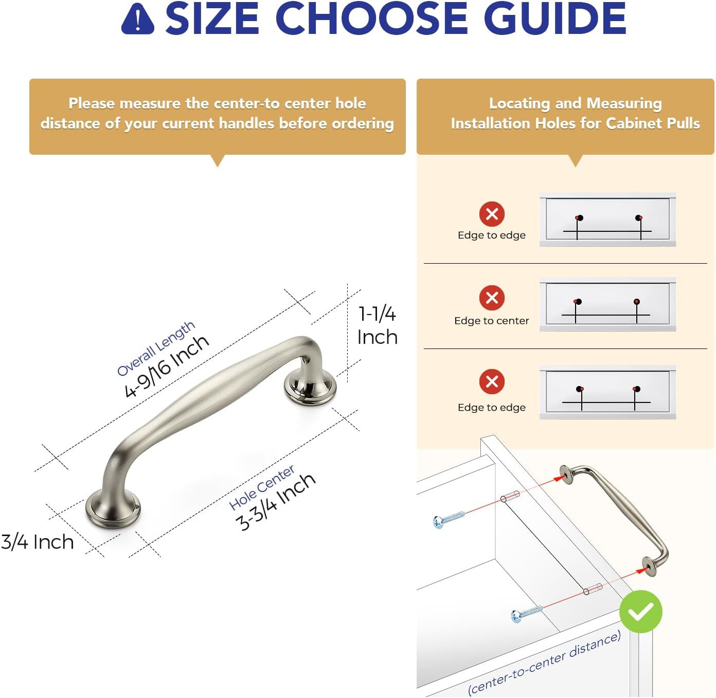Ravinte 5 Pack 3-3/4 Inch Brushed Nickel Kitchen Cabinet Handles Solid Zinc Alloy Cabinet Pulls Cupboard & Drawer Handles