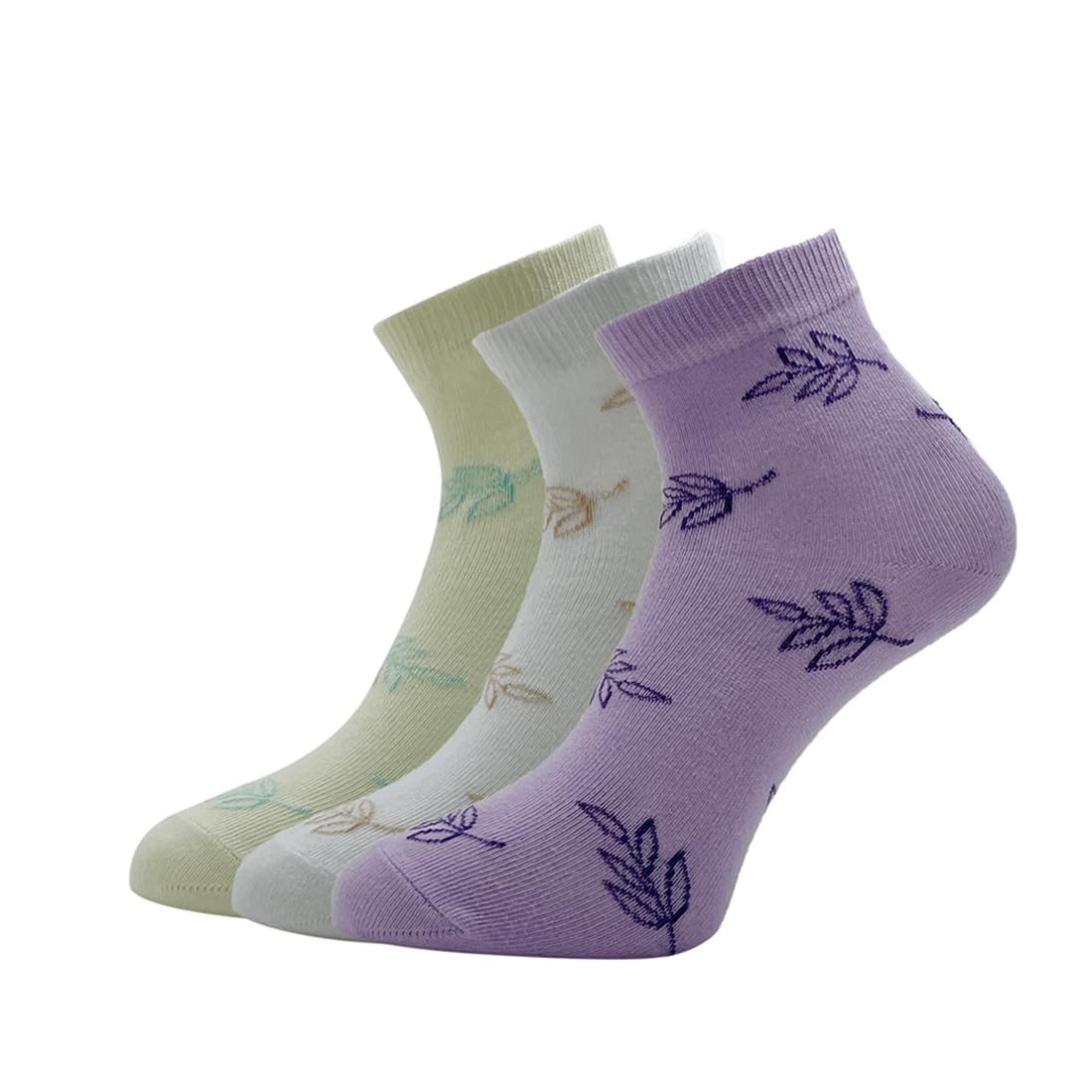 van heusen Women's Cotton Quarter Length Socks (Pack of 3) White, Lemon Yellow, Lavender-picture-38