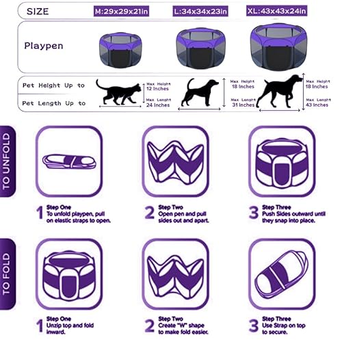 Floving Tragbares faltbares Haustier-Laufkatze Innen- / im Freiengebrauch -6 Verkleidung, wasserdicht (Rosa, L, 6-Jan)