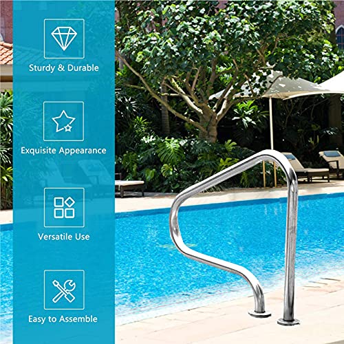 Barandal para piscina de acero inoxidable 304 con accesorios miniatura 4