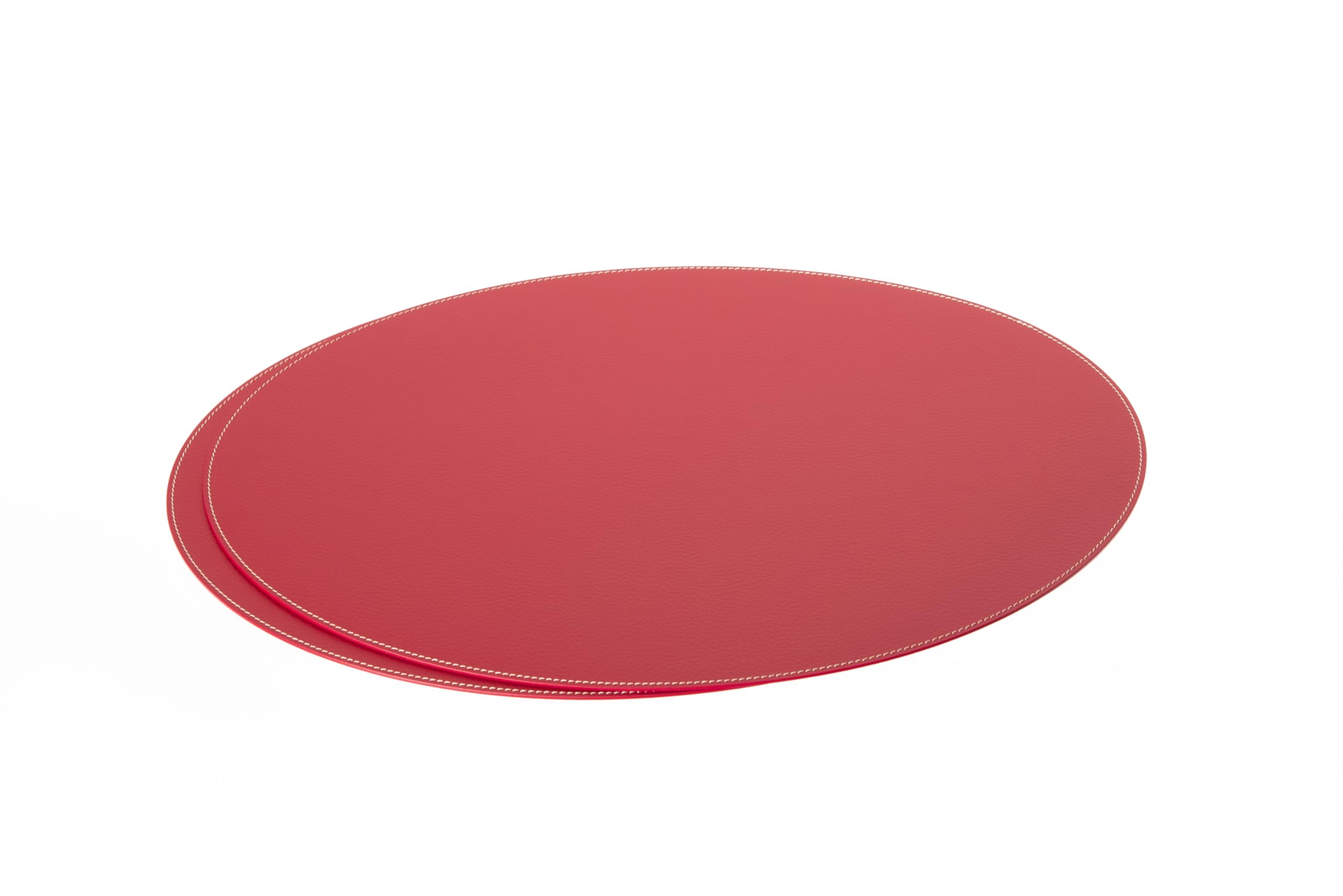 Nikalaz Lot de 4 sets de table et dessous de verre en cuir recyclé - 10 x 10 cm - Rouge Noël - 45,7 x 33,02 cm - Rouge de Noël