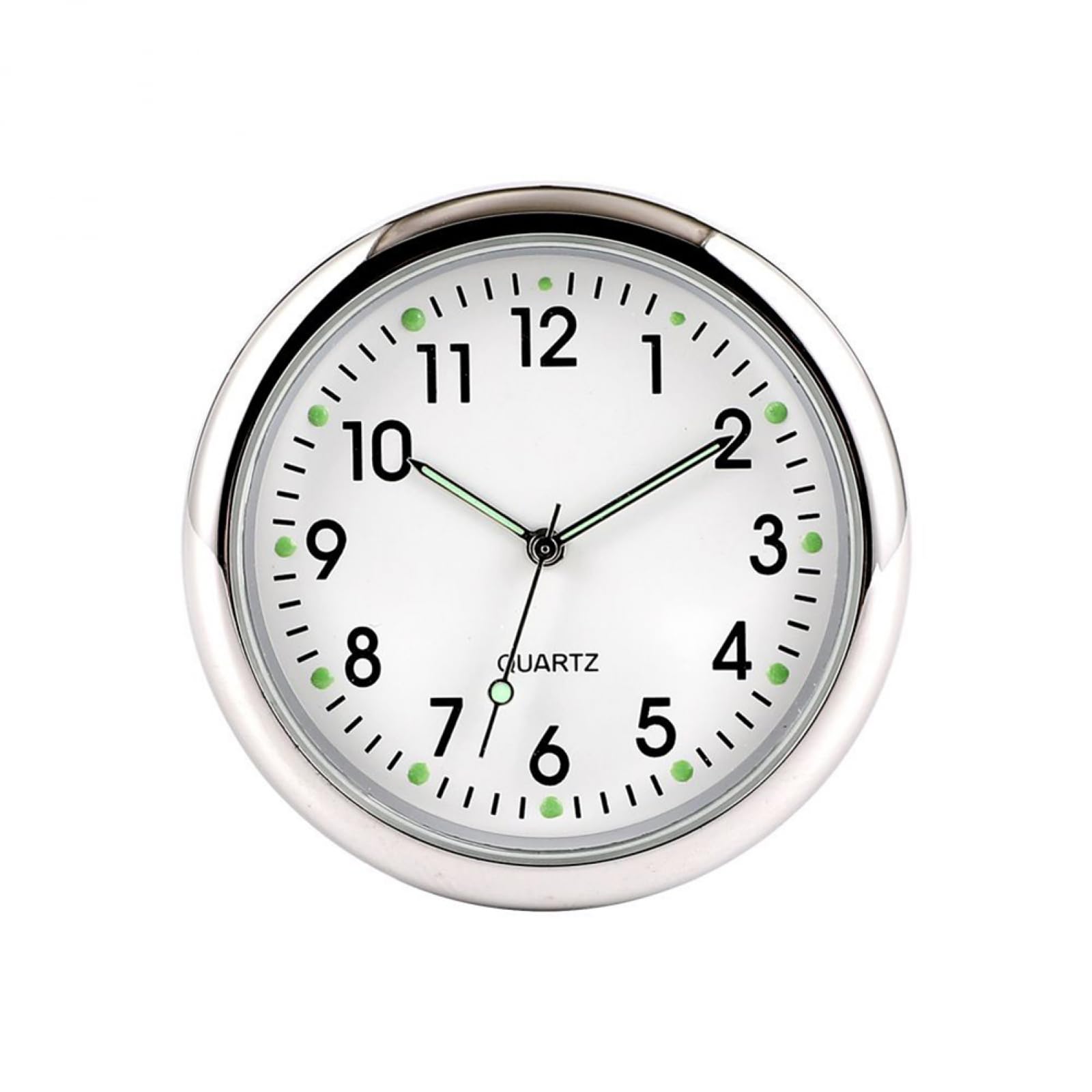 Oniissy Whiteb Car Dashboard Clock, Car Clock Any Sticker One-Button Start Electronic Quartz Clock, Sticky Timer Analog Watch, Suitable For Car Home Office Workbench Locker
