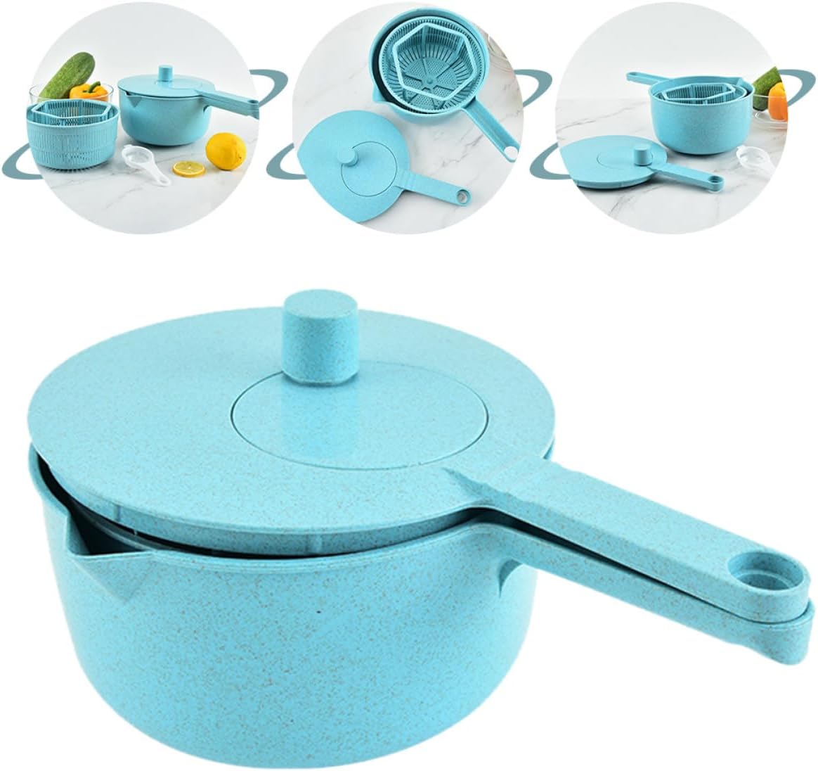 SHOWERORO Manual Salad Spinner Vegetable Drainer Basket with Rotary Handle, Kitchen Fruit and Vegetable Washing Tool, Quick Drying Basket for Fresh Salad Preparation Random Color