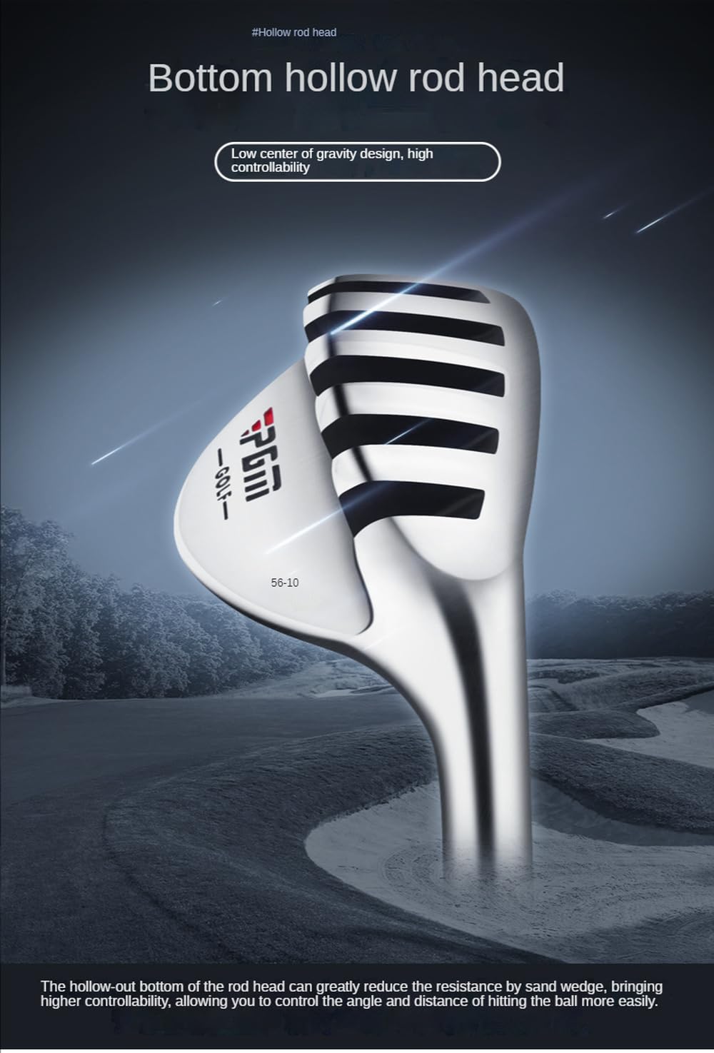 Barra de arena profesional de acero inoxidable para diestros, 56/60 grados, para hombres y mujeres, cuña de arena de golf