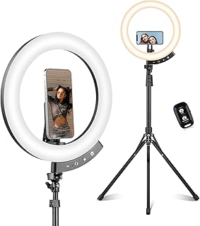 Sensyne Newest 12" Ring Light with 62" Tripod Stand, LED Selfie Circle Light with Strong Magnectic Phone Holder Compatible with Cellphones for Live Stream/Recording/Photography/YouTube/TikTok
