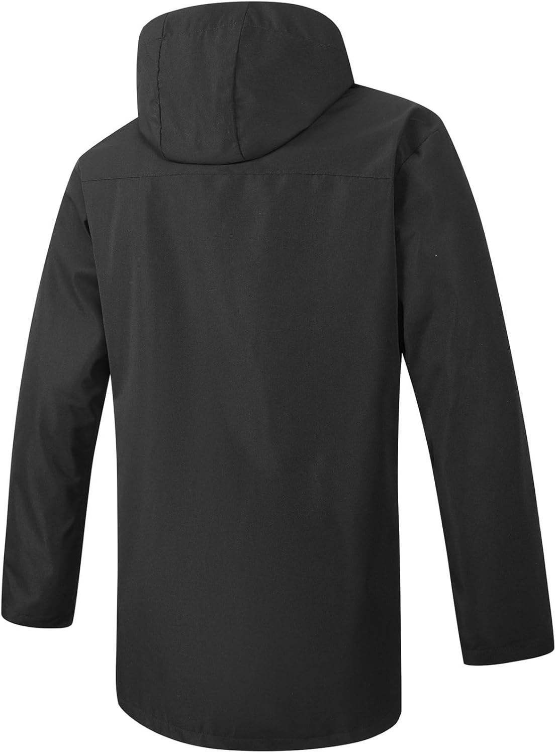 Men's Casual Fashion Windbreaker Coat-Lightweight Mid-Length Jacket Hooded Trench Coat with Two Large Pockets - Image 4