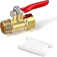 Vista 17 de GASHER 1 pieza Válvula de bola mini de latón de 1/2 pulgada, válvula de cierre, rosca NPT de 1/2 pulgada macho x hembra para accesorios de tubería