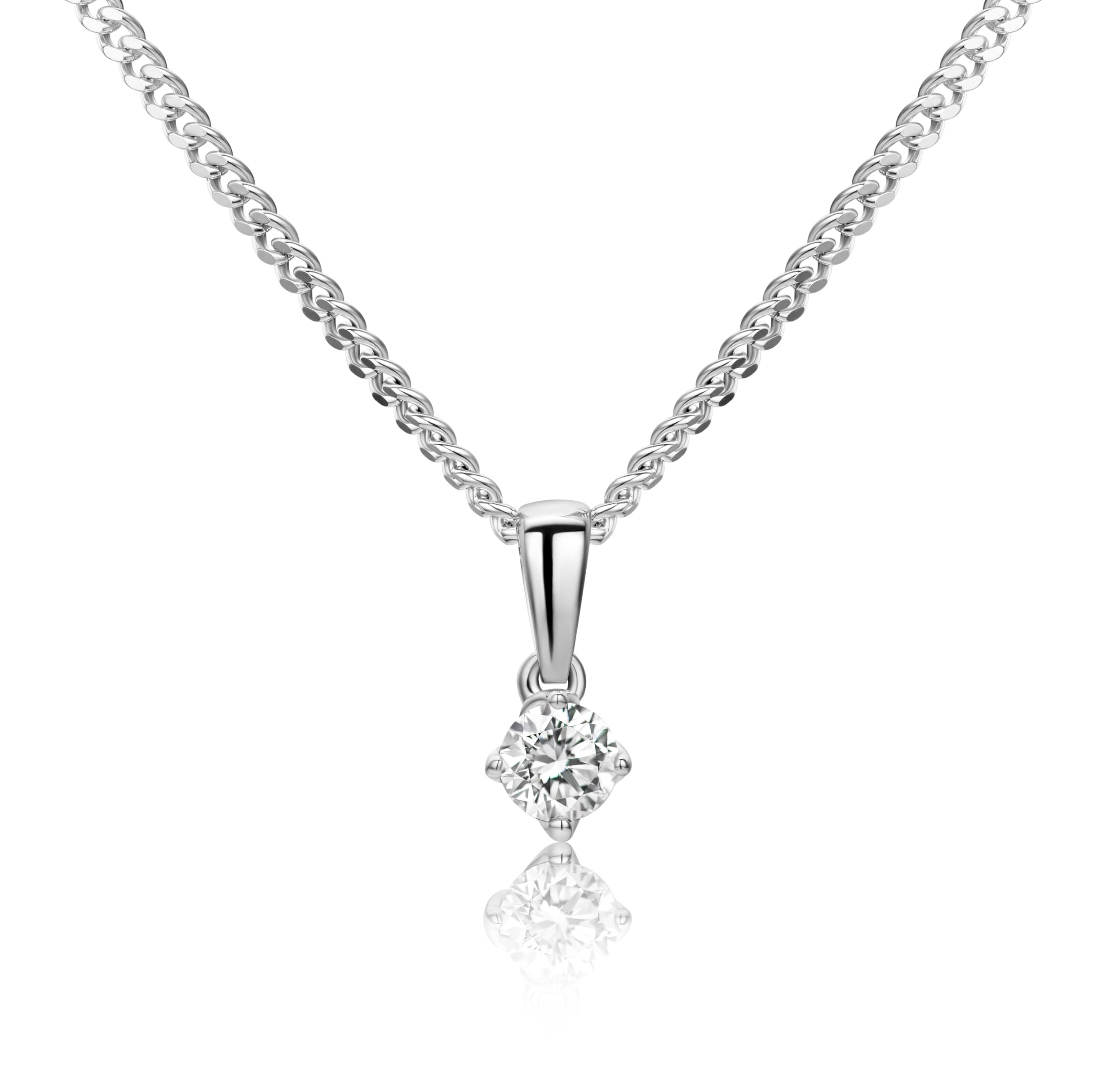 MIORE Schmuck, Kette Damen, Kettenanhänger Weißgold/Gelbgold 375 9kt mit Halskette Silber 925/ Vergoldet 18K und Diamant 0.10/0.15/0.25ct, Echt Gold Anhänger, Silberkette, Damen Schmuck Handgemacht