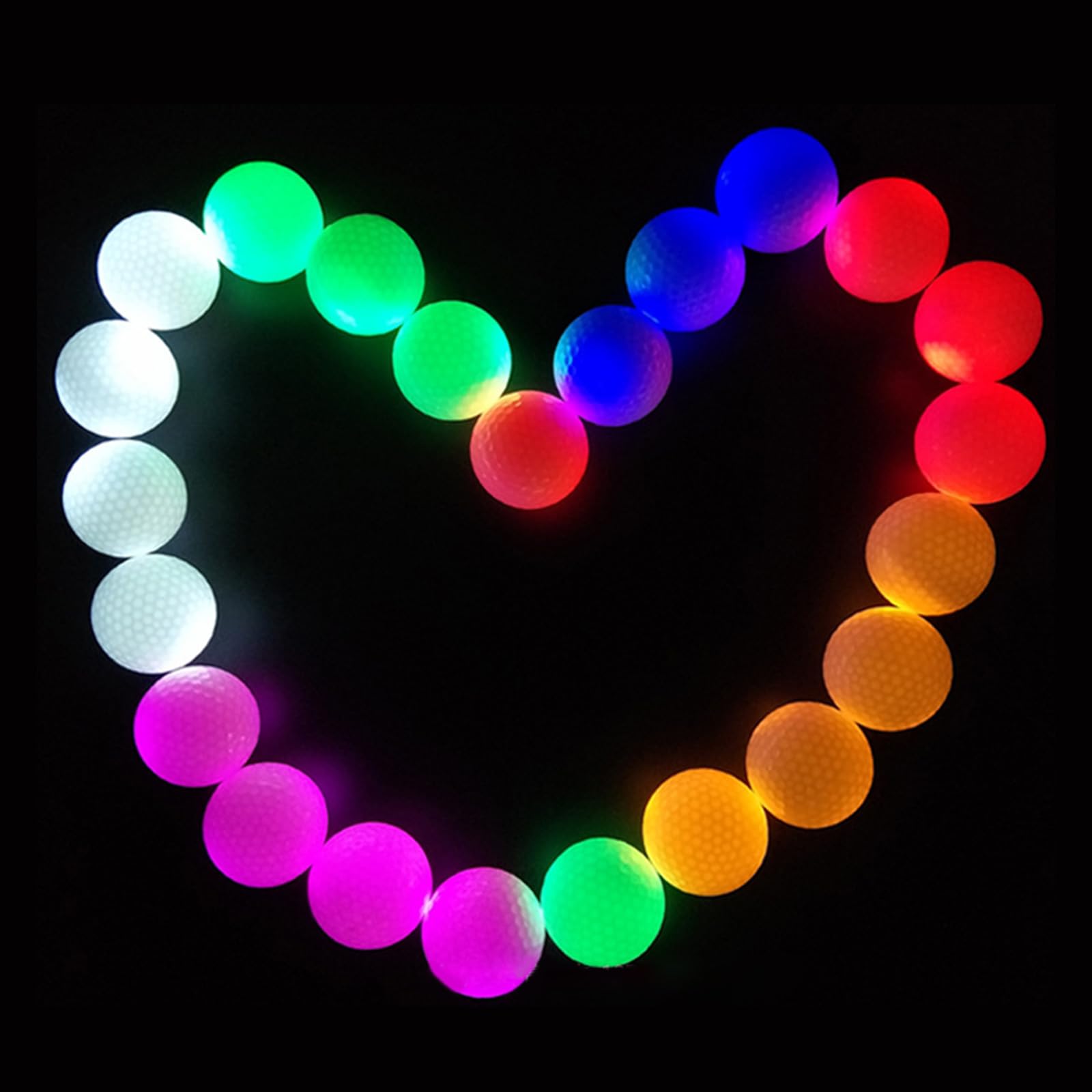 Dunkler Golfball, leuchtende Golfbälle, rücksetzbare Zeit, LED Ball, leuchtende Nachtbälle, Leuchtend Leuchtend