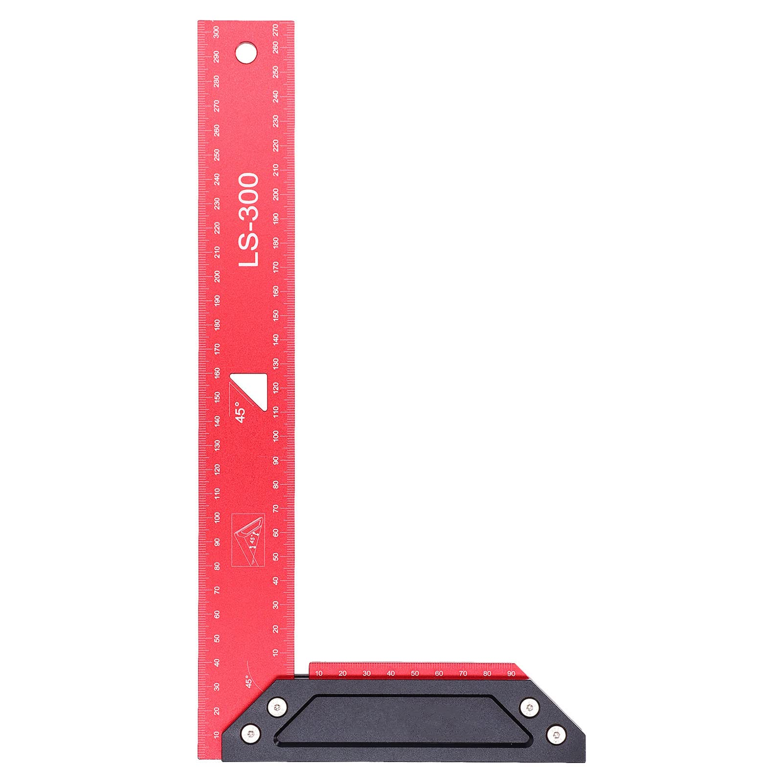 Squadre per la lavorazione del legno con cornice in alluminio, righello per tracciare L con scala, squadre da carpentiere professionali per la lavorazione del legno, righello per (300 mm)