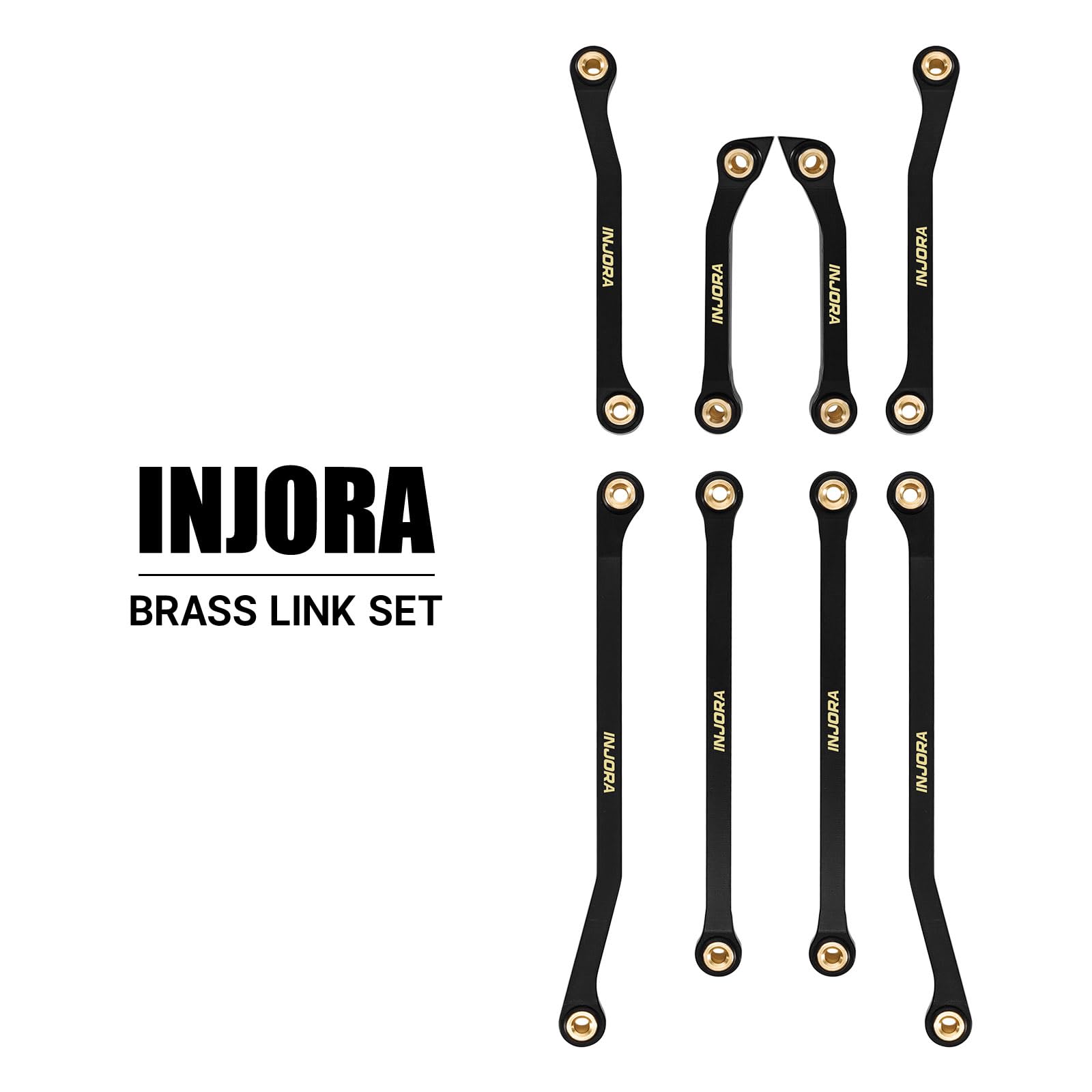 INJORA Collegamenti del telaio in ottone ad alta distanza con rivestimento nero per 1/18 Redcat Ascent-18 APEX