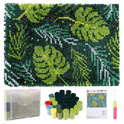 Kit tapis à crochet papillon 52x38 cm pour débutants - Activité manuelle et décoration DIY