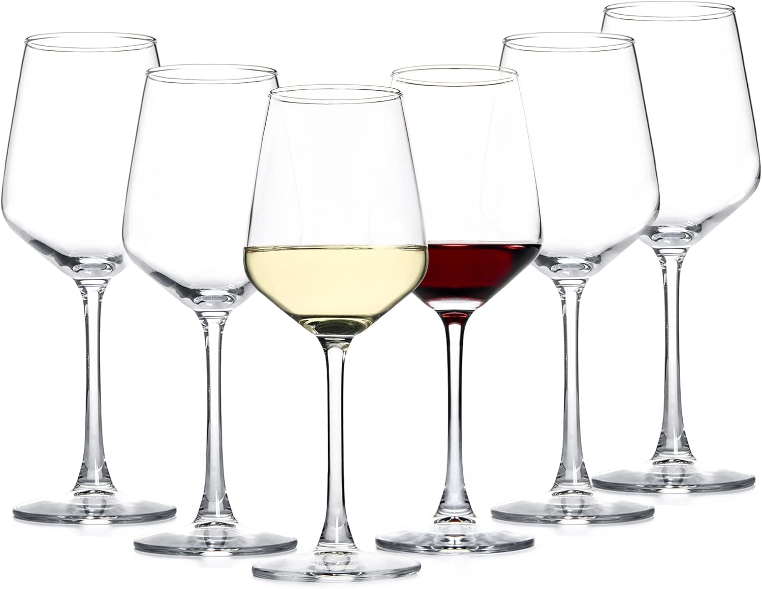 UMEIED Wine Glasses Set of 6, 12oz Classic Wine Glasses