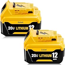 12Ah Replacement for Dewalt 20V Max Battery Yellow-2PC