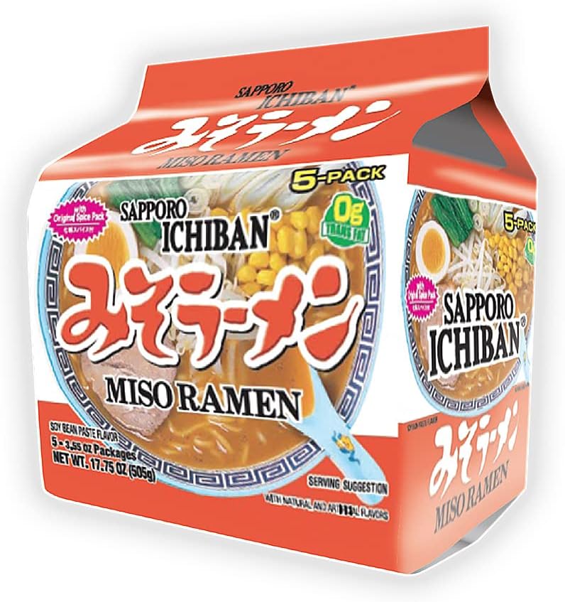 Sapporo Ichiban Instant Bag Miso Ramen Noodles, 17.75 Ounce by Sapporo Ichiban