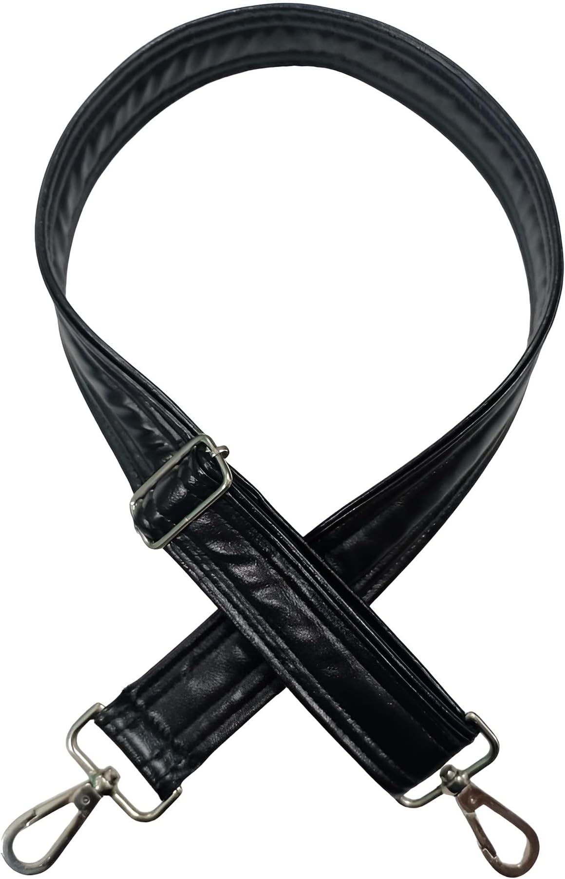 Adjustable Shoulder Strap or Replacement PU Leather Belt for Hand, Sling, Laptop, Gym, Luggage, Messenger Bags (Width - 1" and 1.5" Inch) - Black