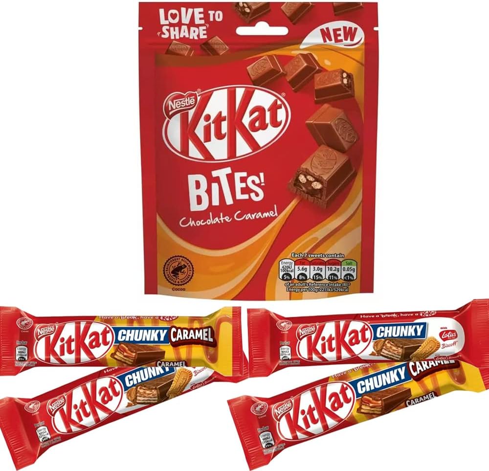 Kit Kat Bites Caramel Milk Chocolate Sharing Bag 90g + 2 x Kit Kat