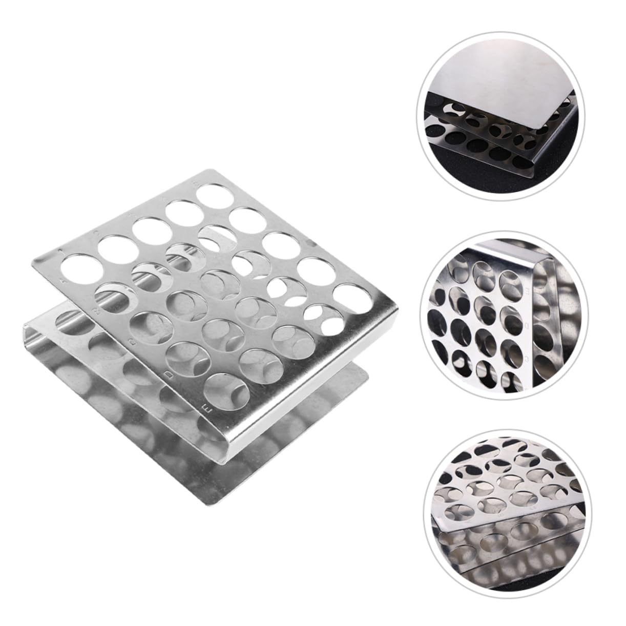 4pezzi Porta Provette Acciaio Inossidabile Z-shape Per Laboratorio Supporto Per Provetta Struttura Stabile e Compatta Per Stoccaggio e Utilizzo Di Provette Scientifiche