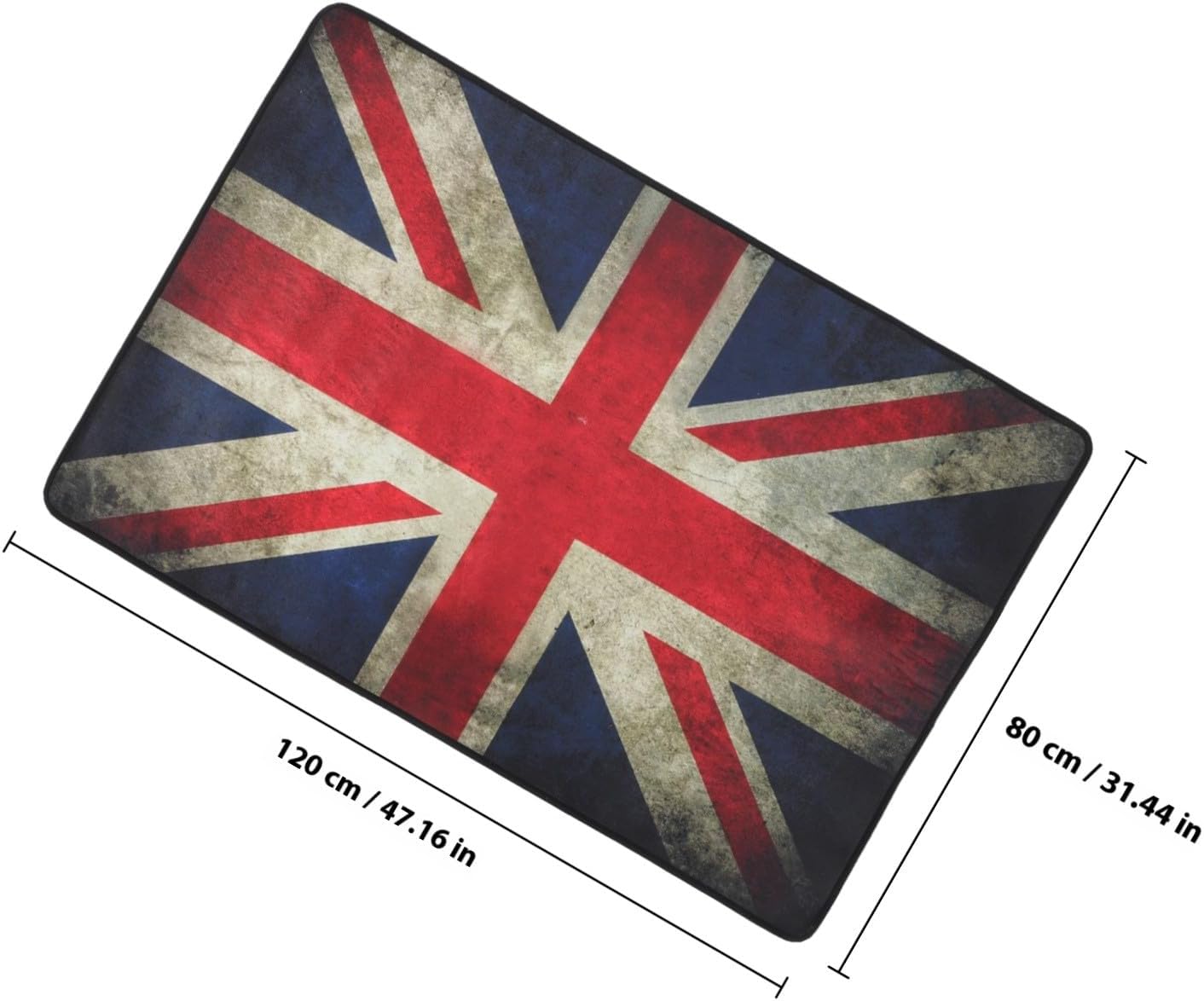 Non-Slip Drum Rug Mat 80X120Cm Vintage Union Jack Soundproof Carpet Anti-Skid Drum Mat for Jazz for Home and Studio Use