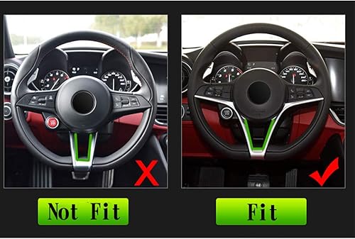 Miniatura 2 de Tira de decoración de volante de coche estilo fibra de carbono ABS 1 pieza para Alfa Romeo Giulia Stelvio 2017-2019 accesorio de coche