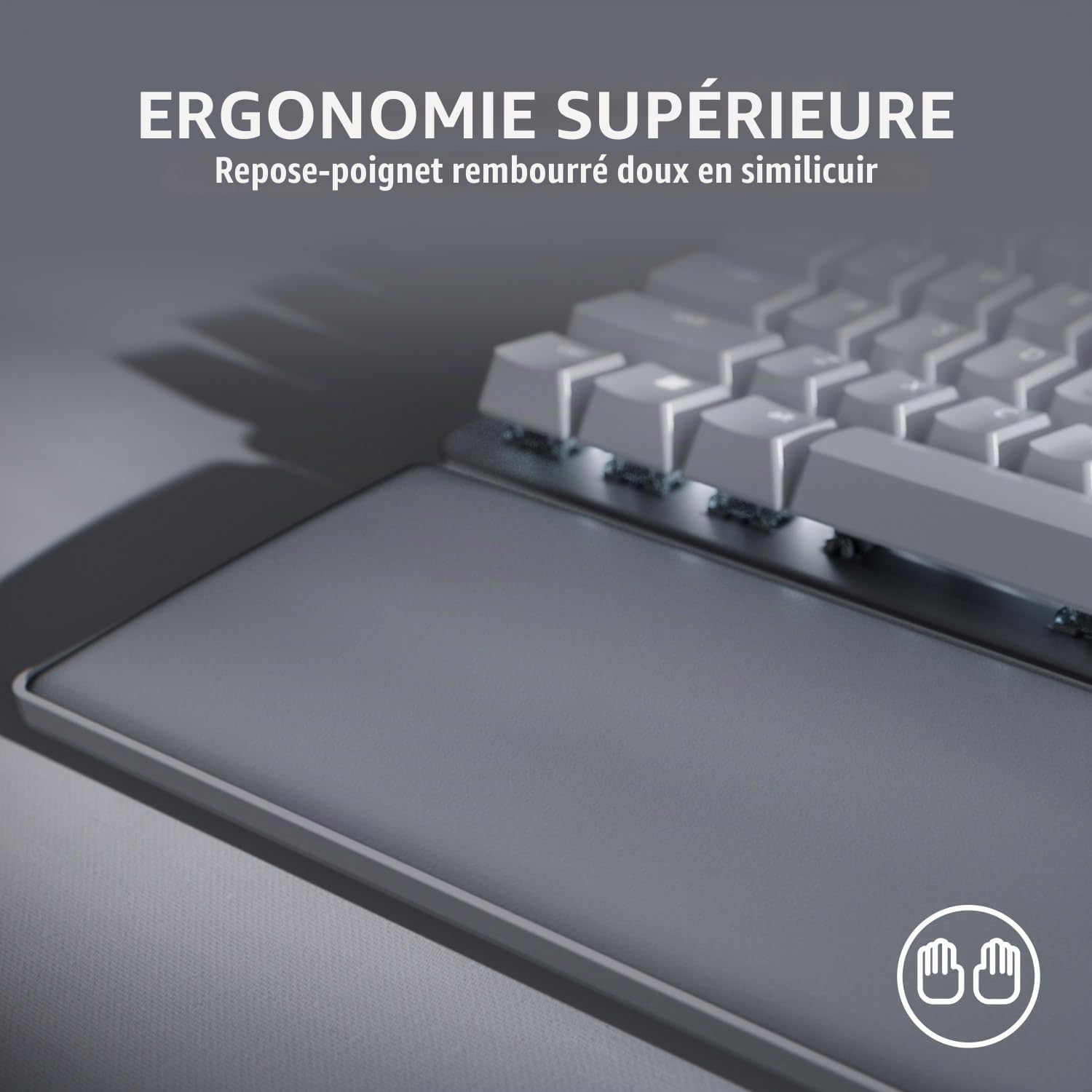 Razer Pro Type Ultra - Clavier mécanique sans Fil pour Une productivité maximale - interrupteurs Silencieux et linéaires Jaunes - RF/Bluetooth - Clavier Allemande QWERTZ | Blanc